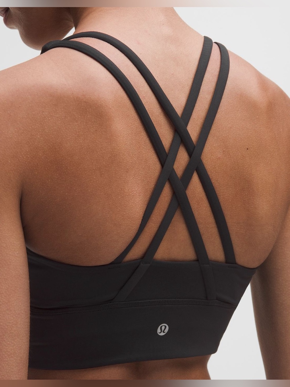 lululemon athletica Black Energy Longline Crisscross Back Sports Bra
